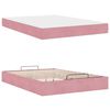 vidaXL Cadre de lit avec matelas avec matelas 2 pcs Rose Velours