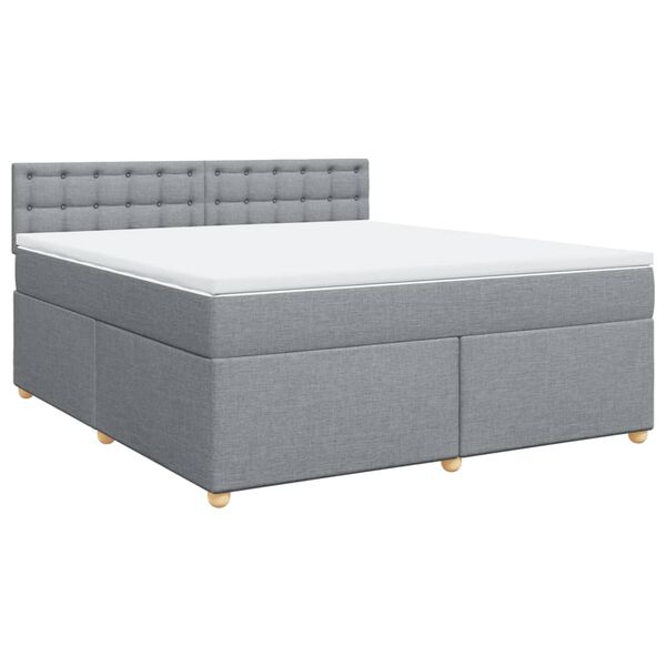 vidaXL Sommier &agrave; lattes de lit avec matelas Gris clair 180x200cm Tissu
