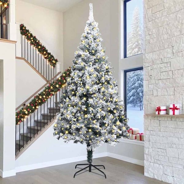 vidaXL Sapin de No&euml;l artificiel pr&eacute;-&eacute;clair&eacute; Vert 400 cm PVC