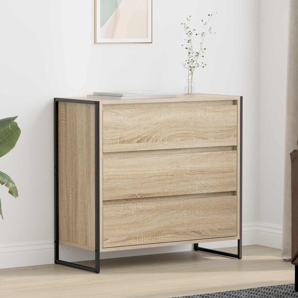 vidaXL Buffet avec tiroir Sonoma 79 x 36 x 75.5 cm Bois d'ing&eacute;nierie