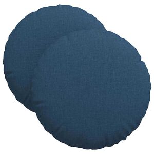vidaXL Coussins de si&egrave;ge 2 pcs Bleu &Oslash;40 x 13 cm tissu