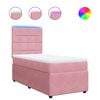 vidaXL Sommier &agrave; lattes de lit avec matelas Rose 90x200 cm Velours