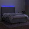 vidaXL Sommier &agrave; lattes de lit matelas LED Gris clair 140x200 cm Tissu