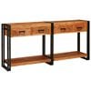 vidaXL Tables console avec tiroir 2 pcs Marron Bois d'Acacia Massif