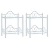 vidaXL Tables de chevet 2 pcs Acier et verre tremp&eacute; 45x30,5x60cm Blanc