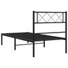 vidaXL Cadre de lit m&eacute;tal sans matelas avec t&ecirc;te de lit noir 90x200 cm