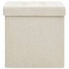 vidaXL Tabouret de rangement pliable Blanc crème Faux lin