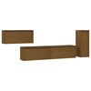 vidaXL Meubles TV 4 pcs Marron miel Bois massif de pin