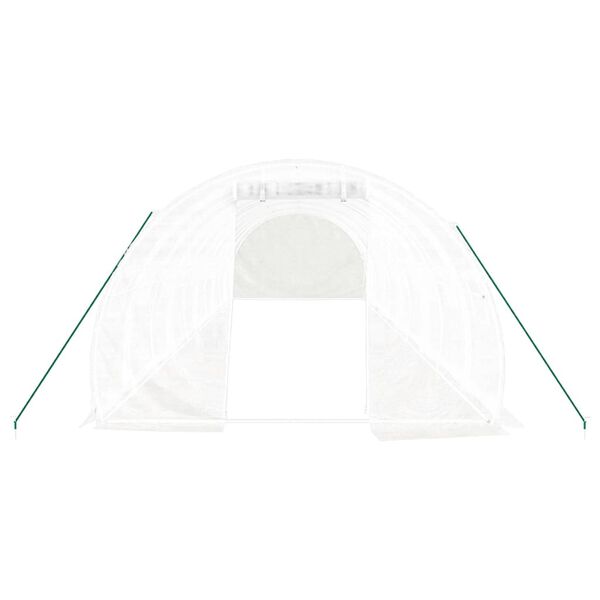 vidaXL Serre avec cadre en acier blanc 30 m² 10x3x2 m