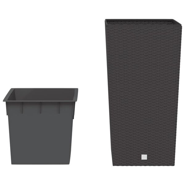 vidaXL Jardini&egrave;re et int&eacute;rieur amovible marron 21 /49 L rotin PP