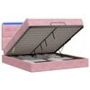 vidaXL Lit coffre avec matelas et LED Rose 180 x 200 cm Velours