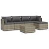 vidaXL Salon de jardin 6 pcs avec coussins Gris R&eacute;sine tress&eacute;e