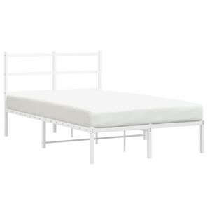 vidaXL Cadre de lit m&eacute;tal sans matelas et t&ecirc;te de lit blanc 120x190 cm