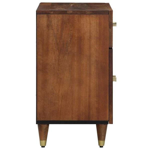vidaXL Cabinet de chevet avec porte marron miel 50 x 33 x 60 cm