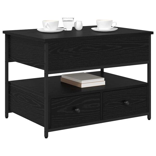 vidaXL Table basse Ch&ecirc;ne noir 70 x 50 x 54.5 cm Bois d'ing&eacute;nierie