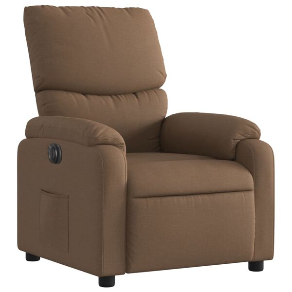 vidaXL Fauteuil inclinable &eacute;lectrique Marron Tissu