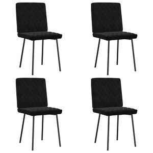 vidaXL Chaises &agrave; manger lot de 4 Noir Velours