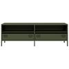 vidaXL Meuble TV vert olive 135x39x43,5 cm acier lamin&eacute; &agrave; froid