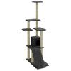vidaXL Arbre &agrave; chat avec griffoirs en sisal Gris fonc&eacute; 155 cm