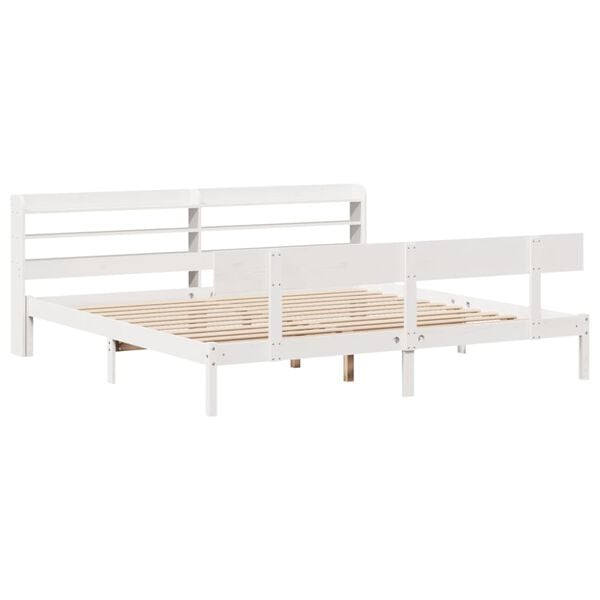vidaXL Cadre de lit sans matelas blanc 180x200 cm bois massif de pin