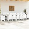 vidaXL Ensemble de salle &agrave; manger de jardin avec coussins 17 pcs Blanc