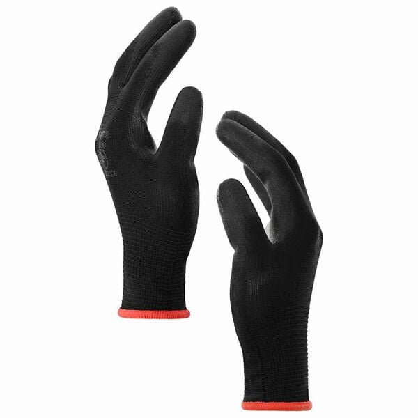 vidaXL Gants de Travail 24 pcs Noir 7 / S Polyester