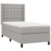 vidaXL Sommier &agrave; lattes de lit avec matelas Gris clair 90x200 cm Tissu