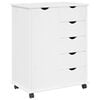 vidaXL Cabinet roulant 63,5 x 39 x 79 cm Bois de Pin Massif Blanc