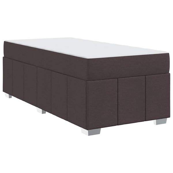 vidaXL Cadre de lit avec matelas Marron foncé 80 x 200 cm tissu
