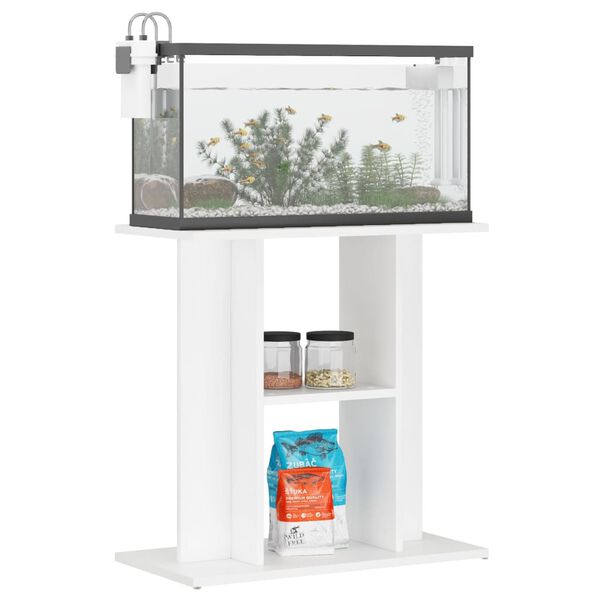 vidaXL Support pour aquarium blanc 60x30x60 cm bois d'ing&eacute;nierie