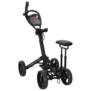 vidaXL Trolley de Golf avec Si&egrave;ge Noir 85 x 67 x 114 cm Aluminium