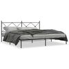 vidaXL Cadre de lit m&eacute;tal sans matelas avec t&ecirc;te de lit noir 193x203cm