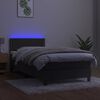 vidaXL Sommier &agrave; lattes de lit avec matelas LED Gris fonc&eacute; 100x200 cm
