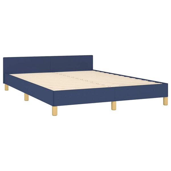 vidaXL Cadre de lit avec tête de lit sans matelas bleu 140x200cm tissu