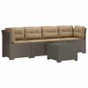 vidaXL Canap&eacute; de jardin 4 places avec coussins look rotin PP