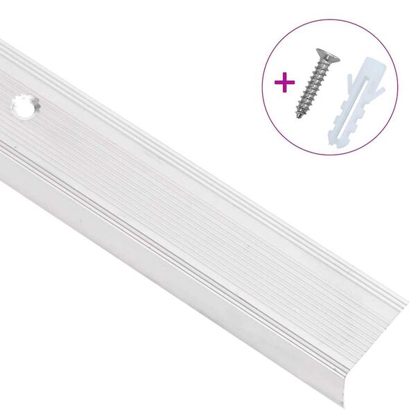 vidaXL Nez de marche forme en L 15 pcs aluminium 90 cm argenté