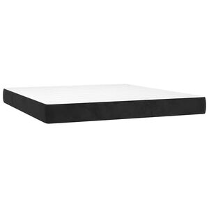 vidaXL Matelas de lit &agrave; ressorts ensach&eacute;s fermet&eacute; moyenne noir 160x210x20 cm velours