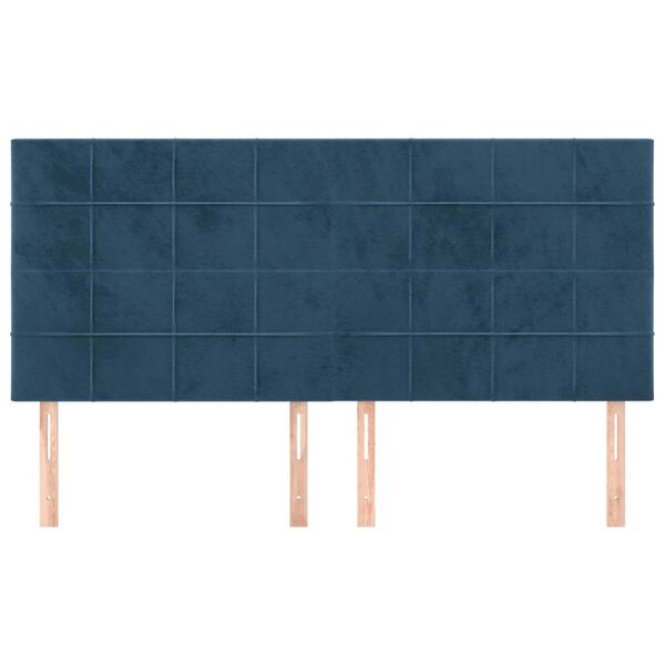 vidaXL T&ecirc;te de lit Bleu fonc&eacute; 200 x 5 x 118/128 cm Velours