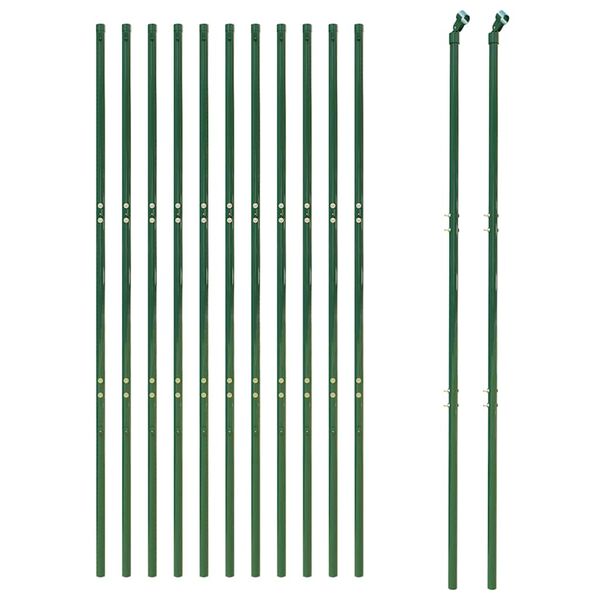 vidaXL Cl&ocirc;ture en treillis m&eacute;tallique vert 1,4x25 m acier galvanis&eacute;