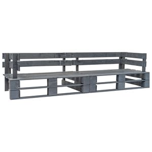 vidaXL Canap&eacute; palette de jardin 2 places gris bois