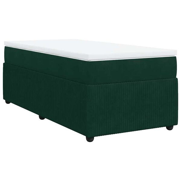 vidaXL Sommier &agrave; lattes de lit avec matelas Vert fonc&eacute; 90x200 cm
