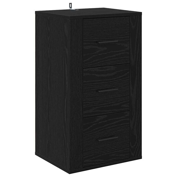 vidaXL Buffet avec tiroir Ch&ecirc;ne noir 40 x 33 x 70 cm Bois d'ing&eacute;nierie
