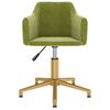 vidaXL Chaise pivotante de salle &agrave; manger Vert clair Velours