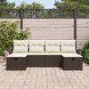 vidaXL Ensemble de canap&eacute; de jardin 6 pcs Marron Poly rotin