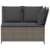 vidaXL Salon de jardin avec coussins 3 pcs gris r&eacute;sine tress&eacute;e