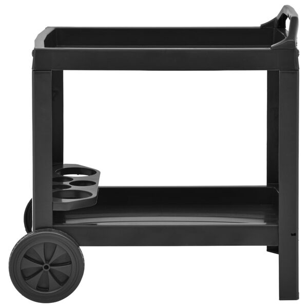 vidaXL Chariot &agrave; boissons Anthracite 69x53x72 cm Plastique