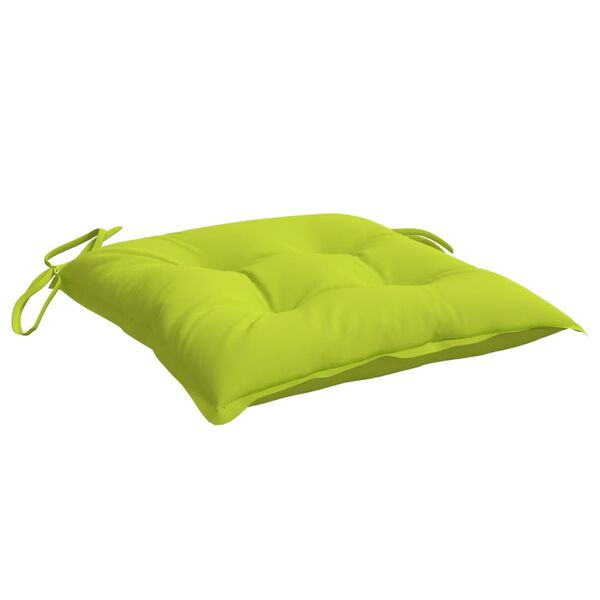 vidaXL Coussins de chaise lot de 2 vert brillant 50x50x7 cm