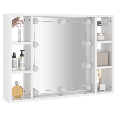 vidaXL Armoire de miroir avec LED Blanc brillant 76x15x55 cm