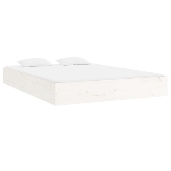 vidaXL Cadre de lit sans matelas blanc bois massif 160x200 cm