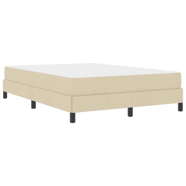 vidaXL Lit à ressorts avec matelas Crème 140 x 200 cm tissu